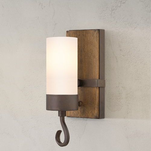 Fredrick Ramond Cabot Wall Sconce in Rustic Iron & Walnut by Fredrick Ramond FR48430IRN