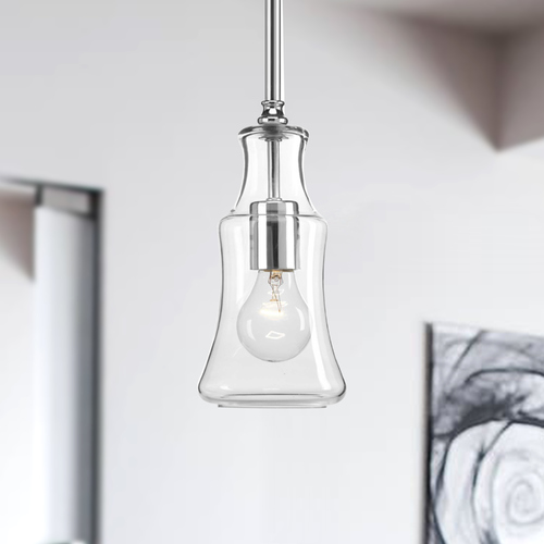 Litchfield Polished Chrome Mini Pendant by Progress Lighting