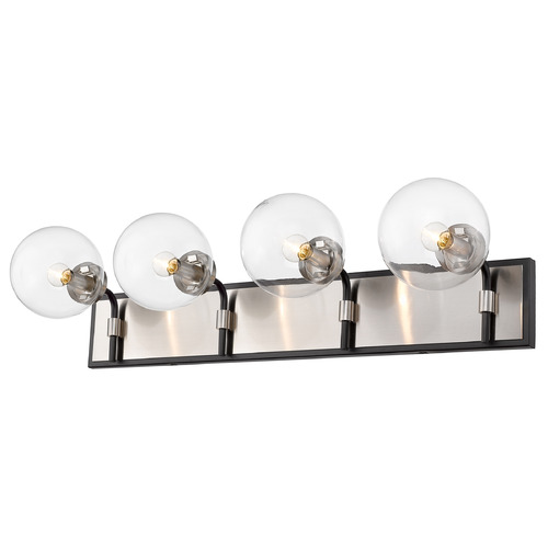 Z-Lite Parsons Matte Black & Brushed Nickel Bathroom Light by Z-Lite 477-4V-MB-BN