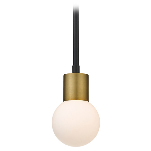 Z-Lite Neutra Matte Black & Foundry Brass Mini Pendant by Z-Lite 621MP-MB-FB