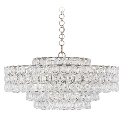 Aerin Liscia Large Chandelier in Silver Leaf by Visual Comfort Signature