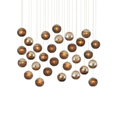 Pathos 30-Light Linear Pendant in Silver & Gold by Currey & Co