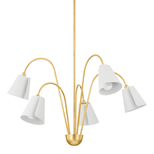Mitzi by Hudson Valley Lila Chandelier in Gold Leaf by Mitzi by Hudson Valley H852805-GL/TWH