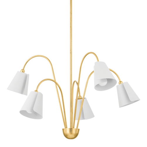 Lila Chandelier in Gold Leaf by Mitzi by Hudson Valley