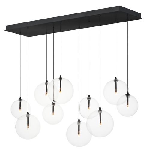 ET2 Lighting Et2 Global Black LED Multi-Light Pendant with Globe Shade E25079-18BK