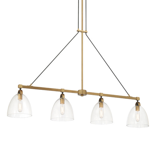 Sommersby 4-Light Linear Light in Brass & Matte Coal by Minka Lavery
