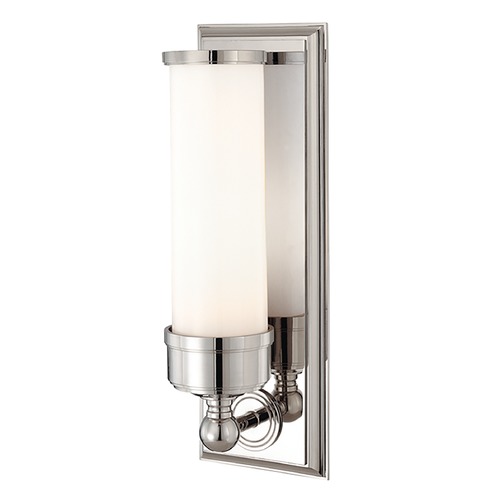 Hudson Valley Lighting Sconce with White Glass in Polished Nickel Finish 371-PN