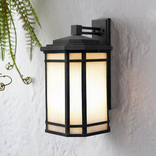 Hinkley LED Outdoor Wall Light with White Glass in Vintage Black Finish 1270VK-LED