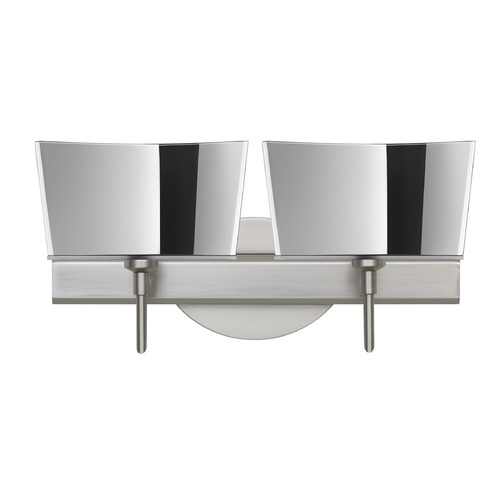 Besa Lighting Besa Lighting Groove Frosted Glass Satin Nickel Bathroom Light 2SW-6773MR-SN