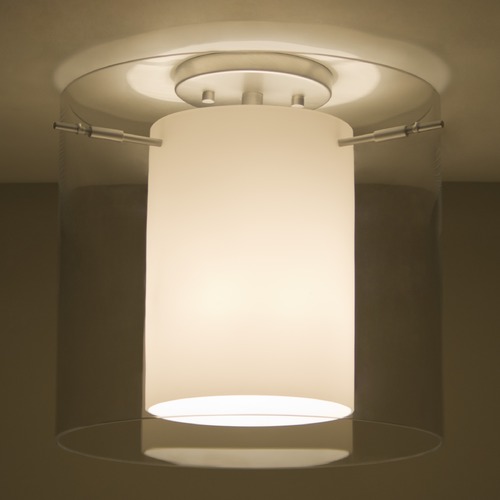 Besa Lighting Pahu Satin Nickel LED Semi-Flushmount Light
