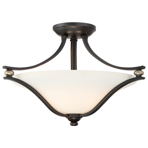 Minka Lavery Shadowglen Lathan Bronze with Gold Semi-Flush Mount by Minka Lavery 3282-589