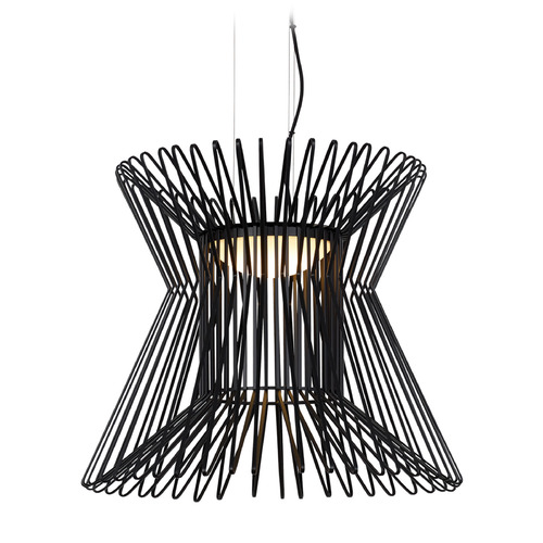 Syrma LED Pendant in Matte Black by Visual Comfort Modern