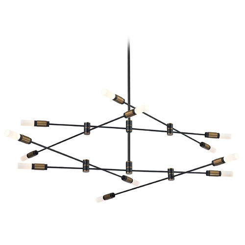 Albany Deep Black & Brass LED Chandelier by Eurofase Lighting