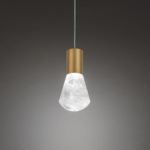 Modern Forms by WAC Lighting Plum Aged Brass LED Mini Pendant by Modern Forms PD-40106-AB