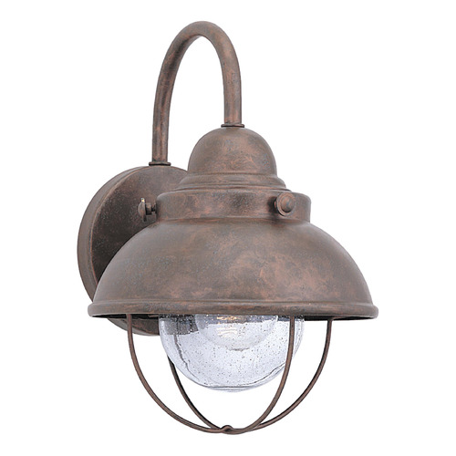 Sebring 11.25-Inch Weathered Copper LED Outdoor Wall Light by Generation Lighting