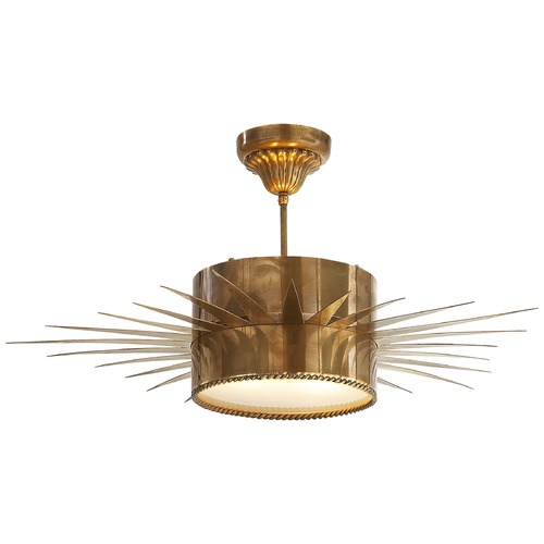 Visual Comfort Signature Collection Suzanne Kasler Soleil Large Semi-Flush in Brass by Visual Comfort Signature SK5202HAB