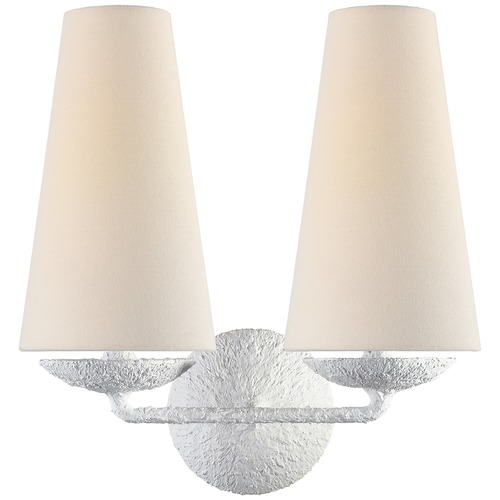 Visual Comfort Signature Collection Aerin Fontaine Double Sconce in Plaster by Visual Comfort Signature ARN2202PLL
