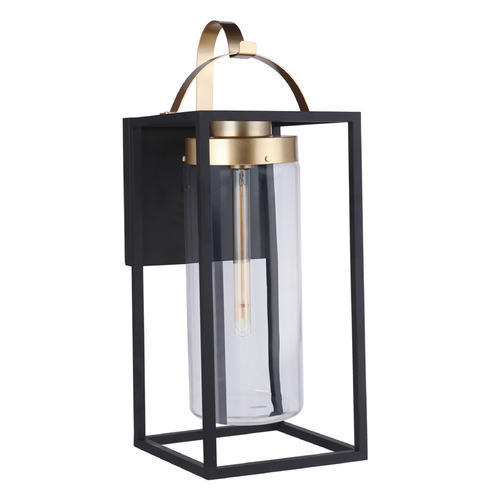 Neo Midnight & Satin Brass Outdoor Wall Light by Craftmade Lighting