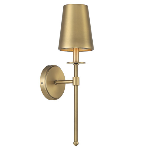 20-Inch High Wall Sconce in Natural Brass by Meridian