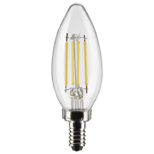 4W B11 Candelabra Base Clear LED Light Bulb in 3500K by Satco Lighting