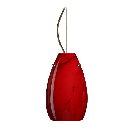 Besa Lighting Pera Bronze LED Mini-Pendant Light with Oblong Shade