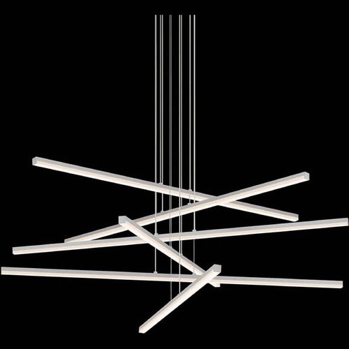 Modern LED Pendant Satin Aluminum Stix by Sonneman Lighting