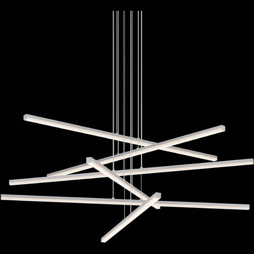 Sonneman Lighting Modern LED Pendant Satin Aluminum Stix by Sonneman Lighting 2766.16