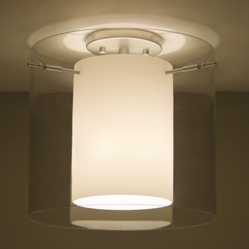 Besa Lighting Pahu Satin Nickel Semi-Flushmount Light