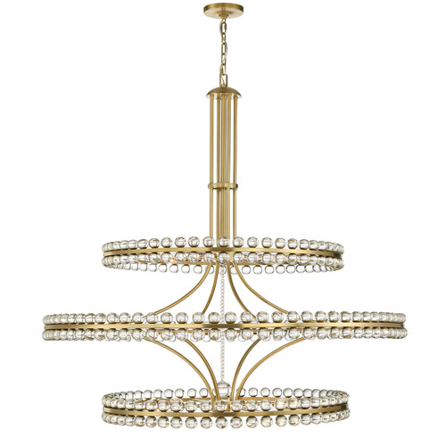 Clover 3-Tier Chandelier in Aged Brass by Crystorama Lighting