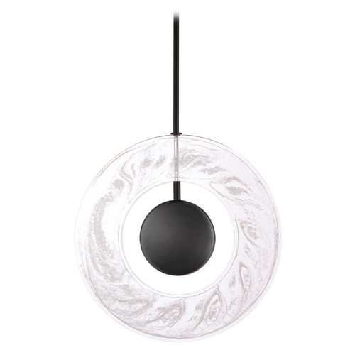 Modern Forms by WAC Lighting Harper Black LED Mini Pendant with Square Shade by Modern Forms PD-64114-BK
