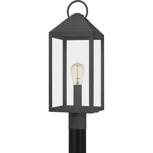 Thorpe Post Light in Mottled Black by Quoizel Lighting