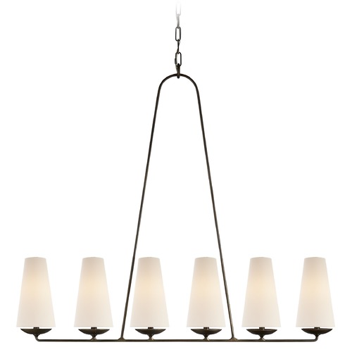 Visual Comfort Signature Collection Aerin Fontaine Linear Chandelier in Aged Iron by Visual Comfort Signature ARN5201AIL