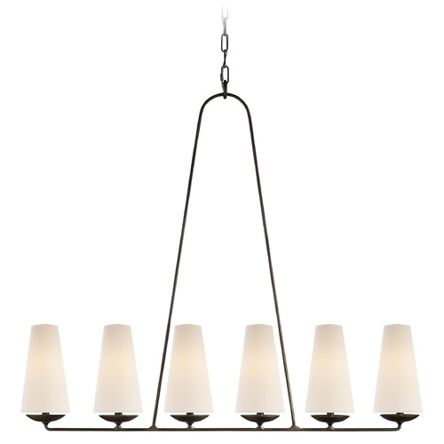 Aerin Fontaine Linear Chandelier in Aged Iron by Visual Comfort Signature