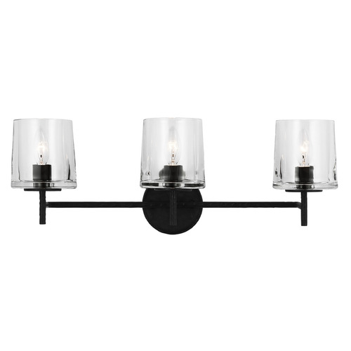 Marietta 3-Light Bath Light in Aged Iron by Visual Comfort Studio