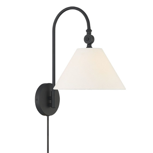 Meridian 16-Inch High Convertible Wall Sconce in Matte Black by Meridian M90085MBK