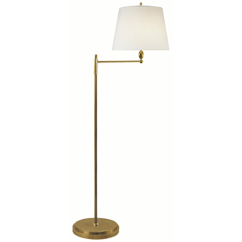 Visual Comfort Signature Collection Paulo Hand-Rubbed Antique Brass Swing Arm Lamp with Empire Shade