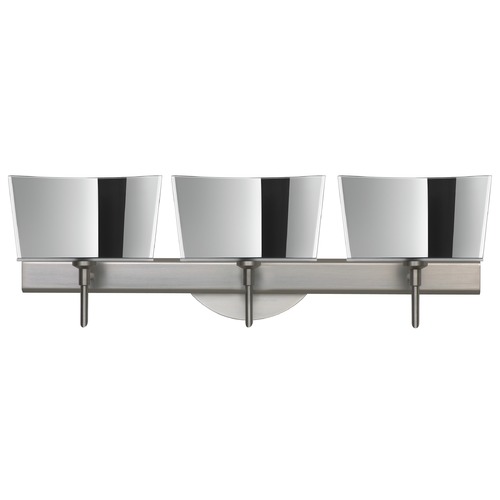 Besa Lighting Besa Lighting Groove Frosted Glass Satin Nickel Bathroom Light 3SW-6773MR-SN