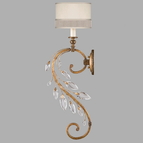 Fine Art Lamps Crystal Laurel Gold Leaf Sconce