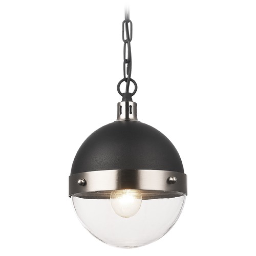 Torino Matte Black & Brushed Nickel Pendant by Matteo Lighting
