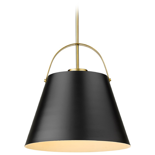 Z-Lite Z-Studio Matte Black & Heritage Brass Pendant by Z-Lite 726P18-MB+HBR