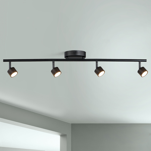Taylor 4-Light LED Fixed Rail Track Light in Black by ET2 Lighting