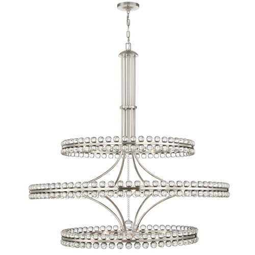 Crystorama Lighting Clover 3-Tier Chandelier in Brushed Nickel by Crystorama Lighting CLO-8000-BN