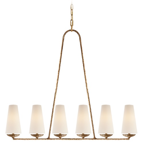 Visual Comfort Signature Collection Aerin Fontaine Linear Chandelier in Gilded Plaster by Visual Comfort Signature ARN5201GPL