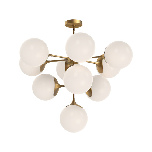Alora Lighting Nouveau 35-Inch Wide Chandelier in Aged Gold by Alora Lighting CH505335AGOP