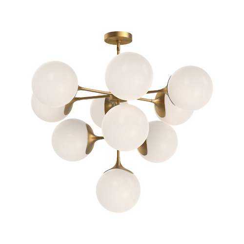 Nouveau 35-Inch Wide Chandelier in Aged Gold by Alora Lighting