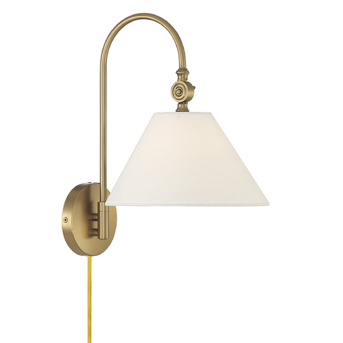 Meridian 16-Inch High Convertible Wall Sconce in Natural Brass by Meridian M90085NB