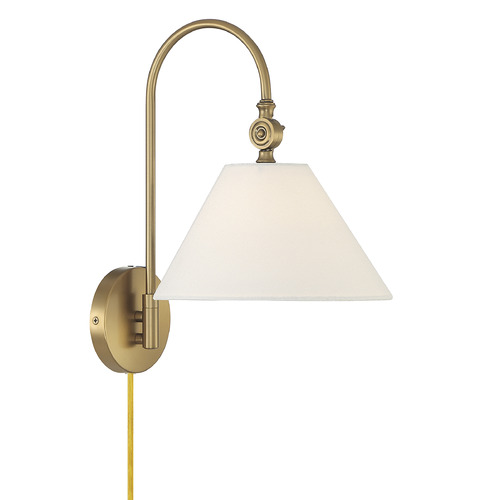 16-Inch High Convertible Wall Sconce in Natural Brass by Meridian