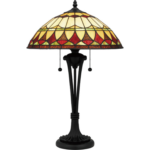 Tiffany Matte Black Table Lamp by Quoizel Lighting