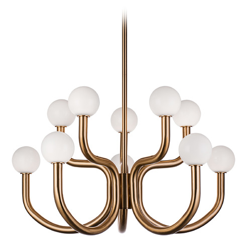 Matteo Lighting Matteo Lighting Joelle Aged Gold Brass LED Chandelier C34210AGOP