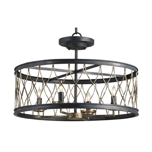 Currey and Company Lighting Crisscross Pendant in French Black/Pyrite Bronze by Currey & Company 9902
